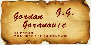 Gordan Goranović vizit kartica